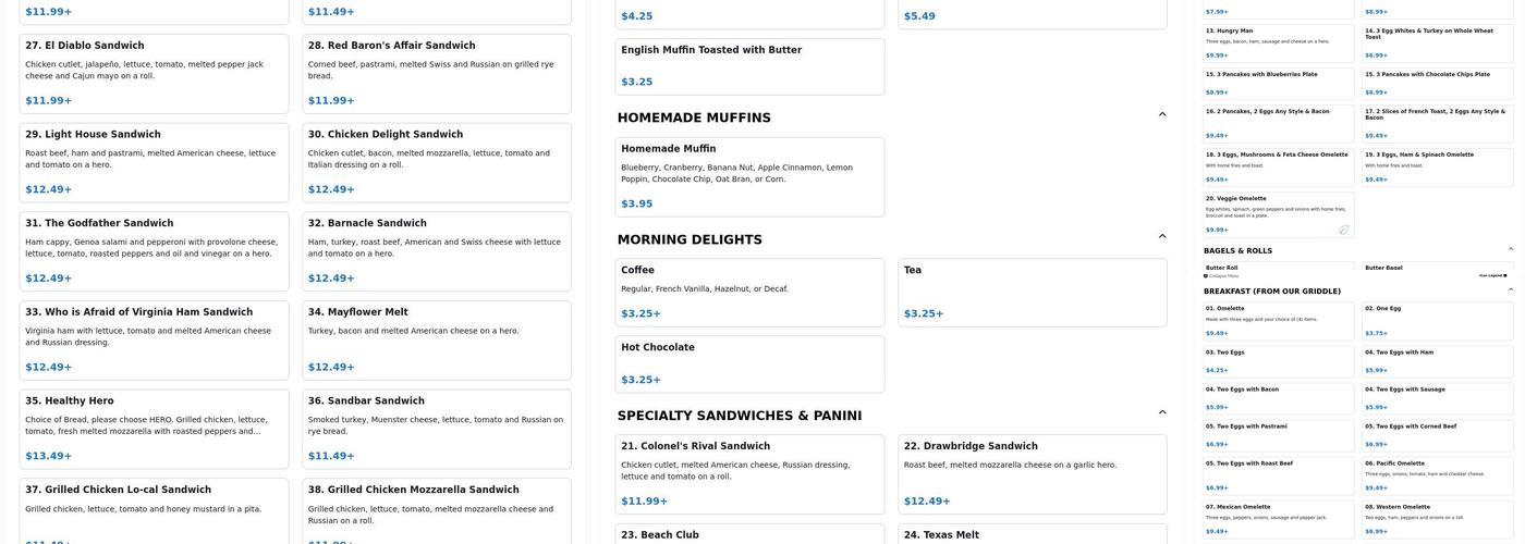 Maple Avenue Delicatessen Menu