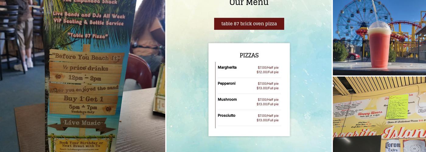 Margarita Island Menu