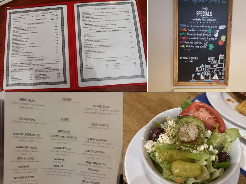 Maria's Greek Restaurant Menu