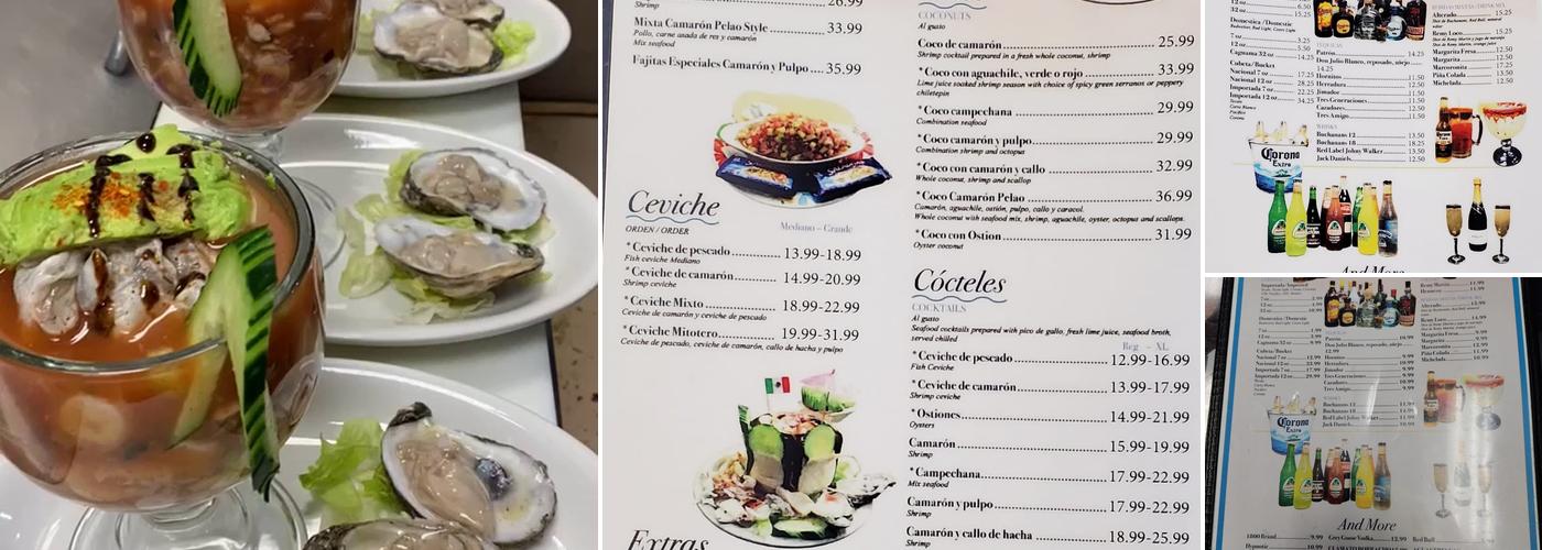 Mariscos Camaron Pelao Menu
