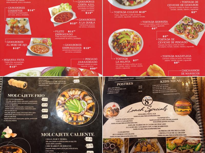 Mr. Culichi Menu