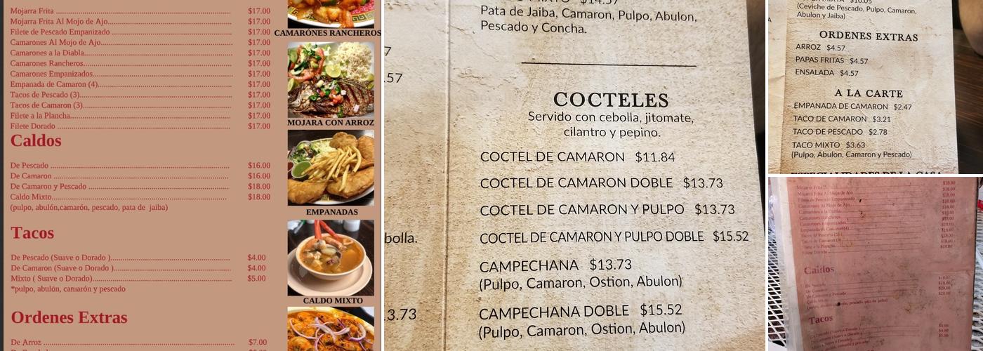 Mariscos El Kora De Nayarit Menu