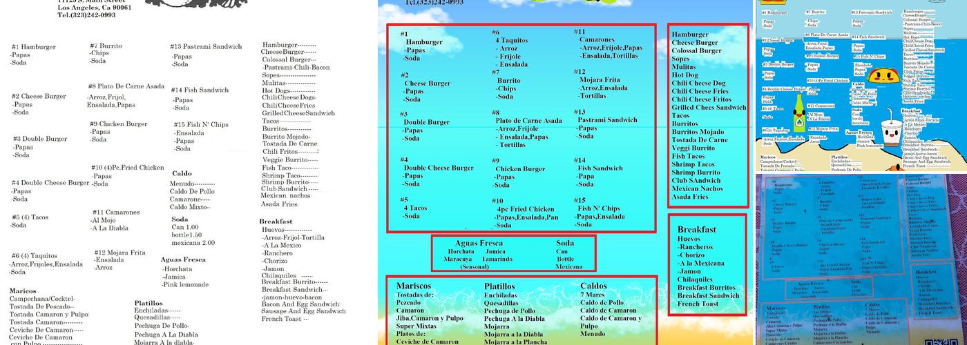 Mariscos El Pariente Menu