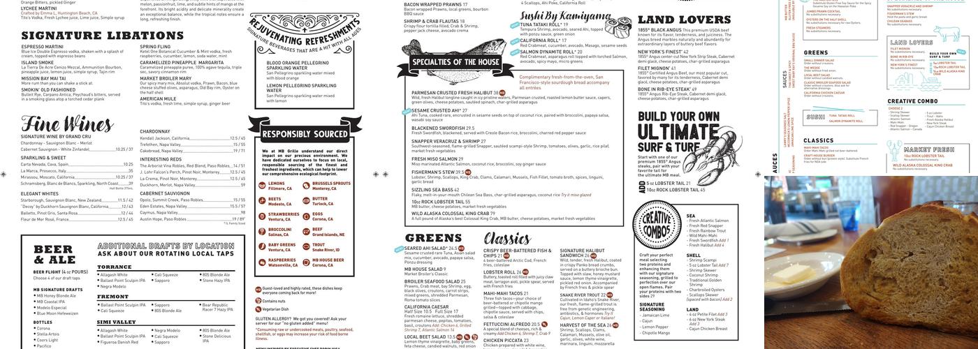 Market Broiler Orange Menu