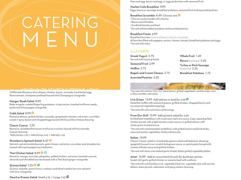 Market Cafe Menu
