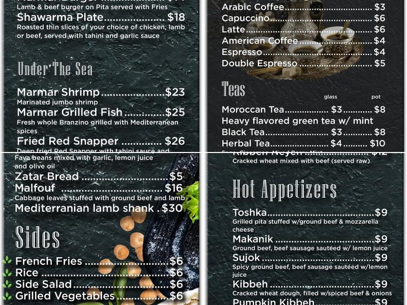Marmar Menu