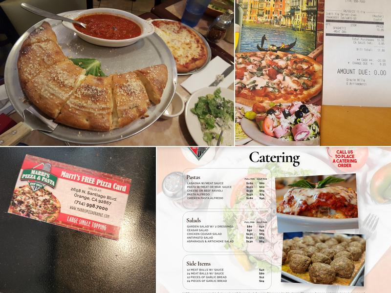 Marri's Pizza Orange Menu