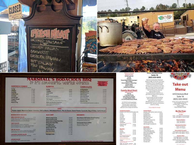 Marshall's Bodacious BBQ Menu
