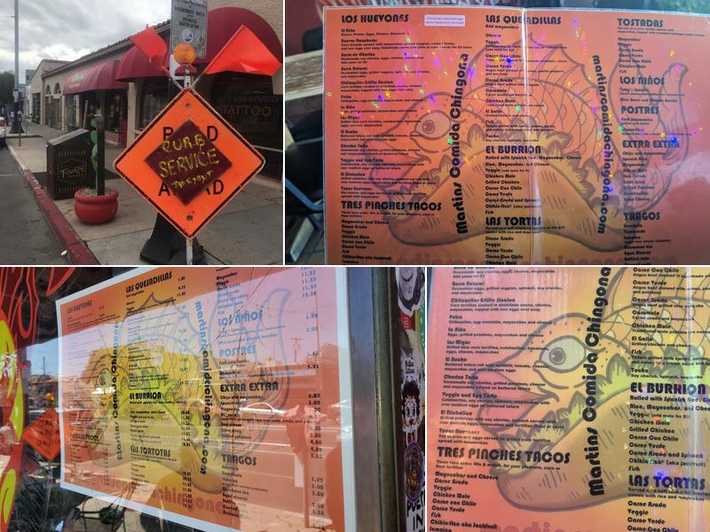 Martins Comida Chingona Menu