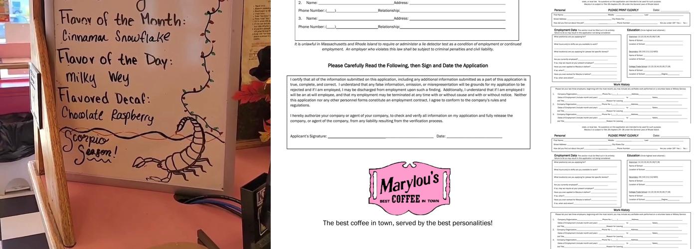 Marylou's Coffee Menu