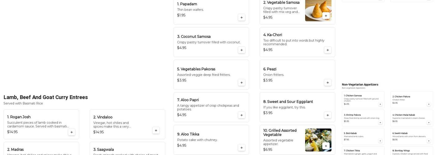 Masala Grill Menu