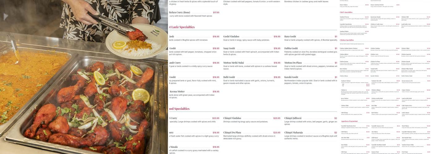 Masala Indian Cuisine Menu