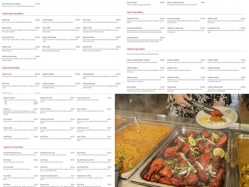 Masala Indian Cuisine Menu