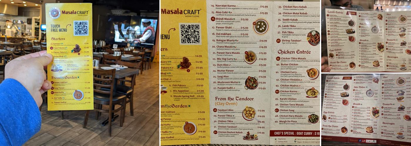 MasalaCraft- Anaheim Menu