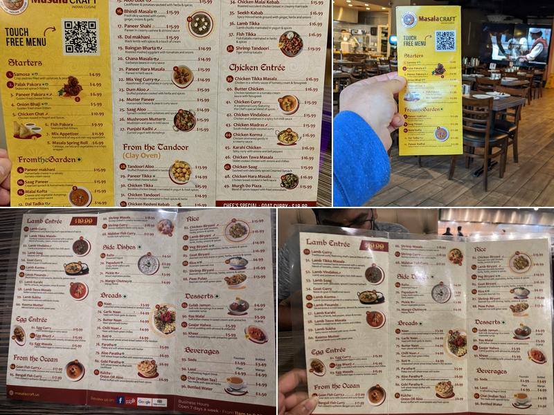 MasalaCraft- Anaheim Menu