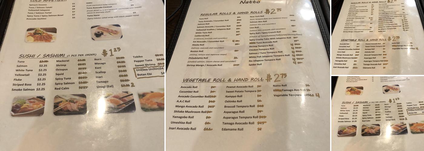 Natto hibachi and sushi Menu