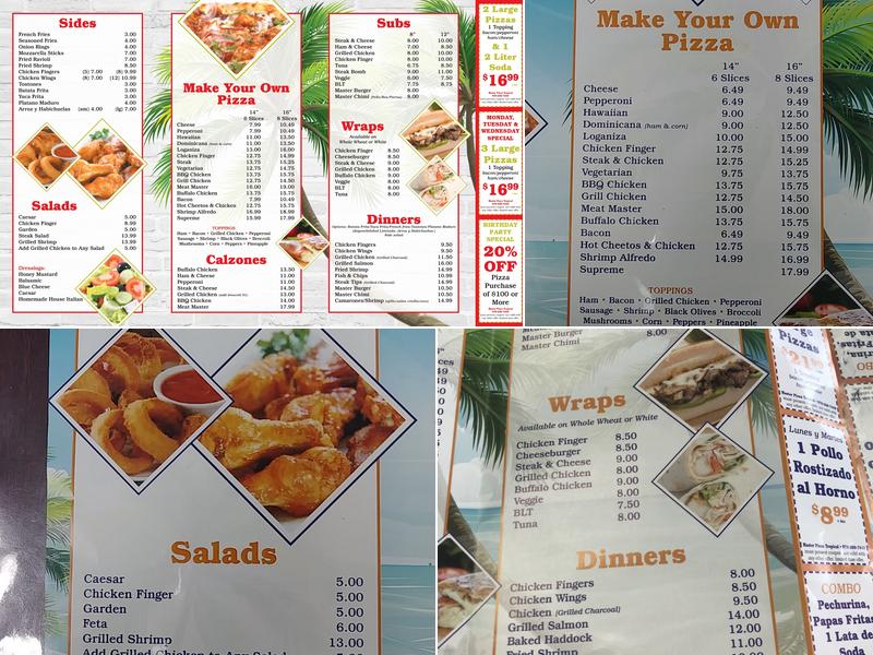 Master PizzaTropical Menu