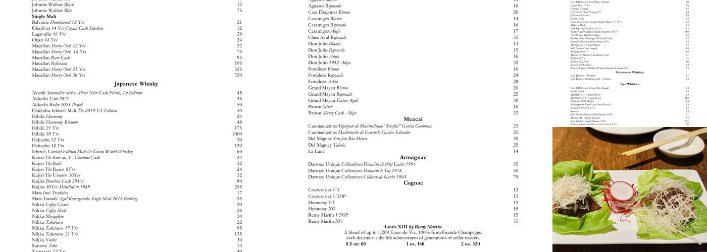 Matsuhisa Denver Menu