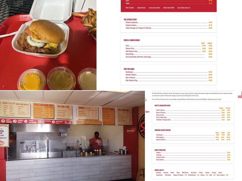 Matt's Red Hots Menu