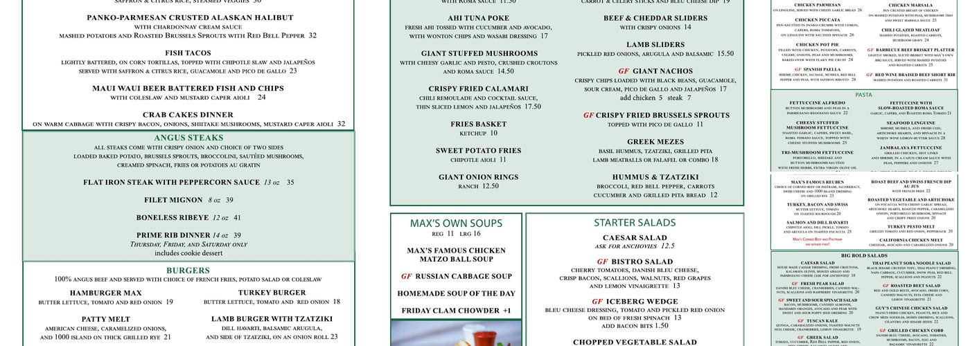 Max's Opera Cafe Menu