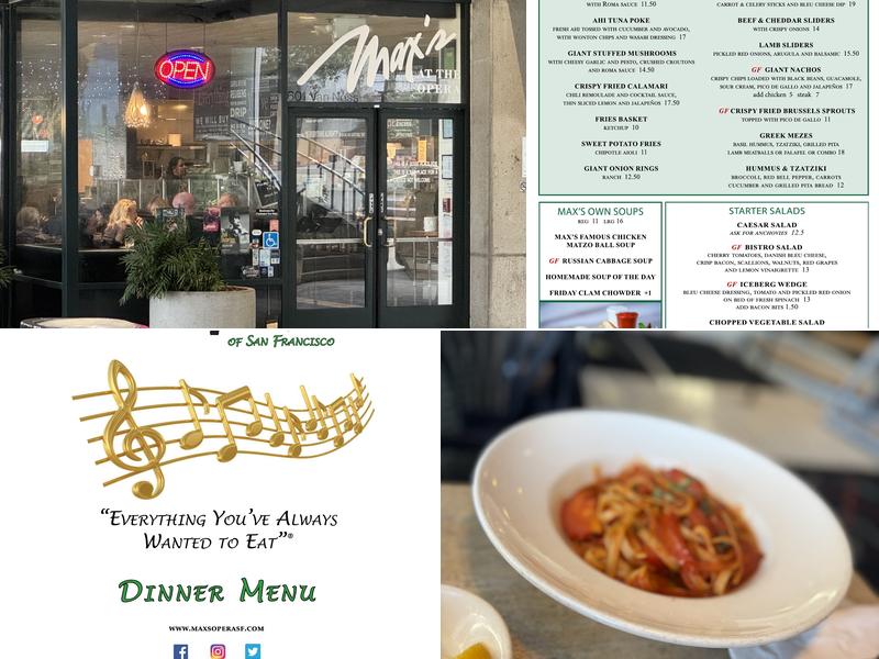 Max's Opera Cafe Menu