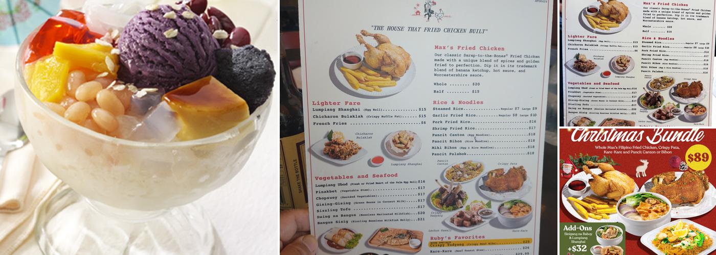 Max's Restaurant Milpitas, Cuisine of the Philippines Menu