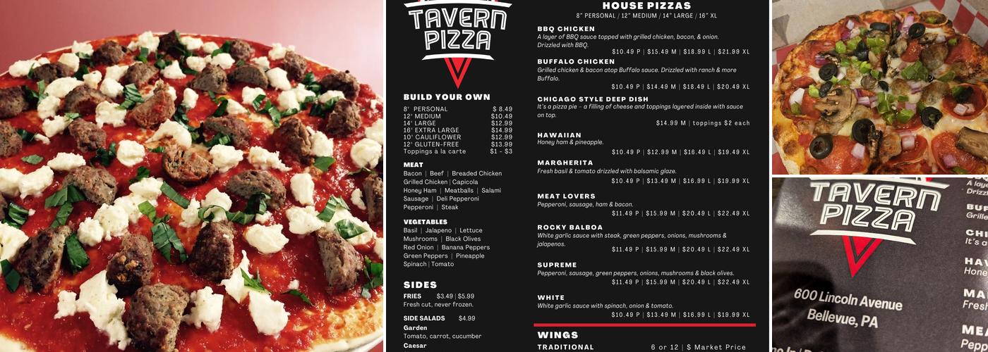 Tavern Pizza (formerly Maxwell's Pizza) Menu
