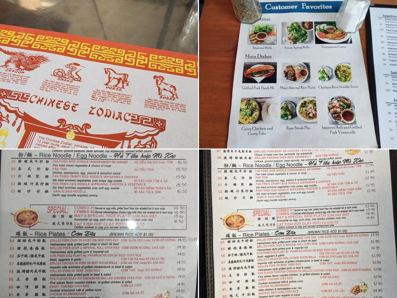May’s Vietnamese Restaurant Menu