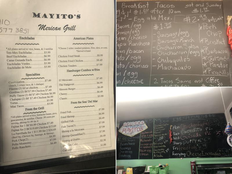 Mayitos Menu
