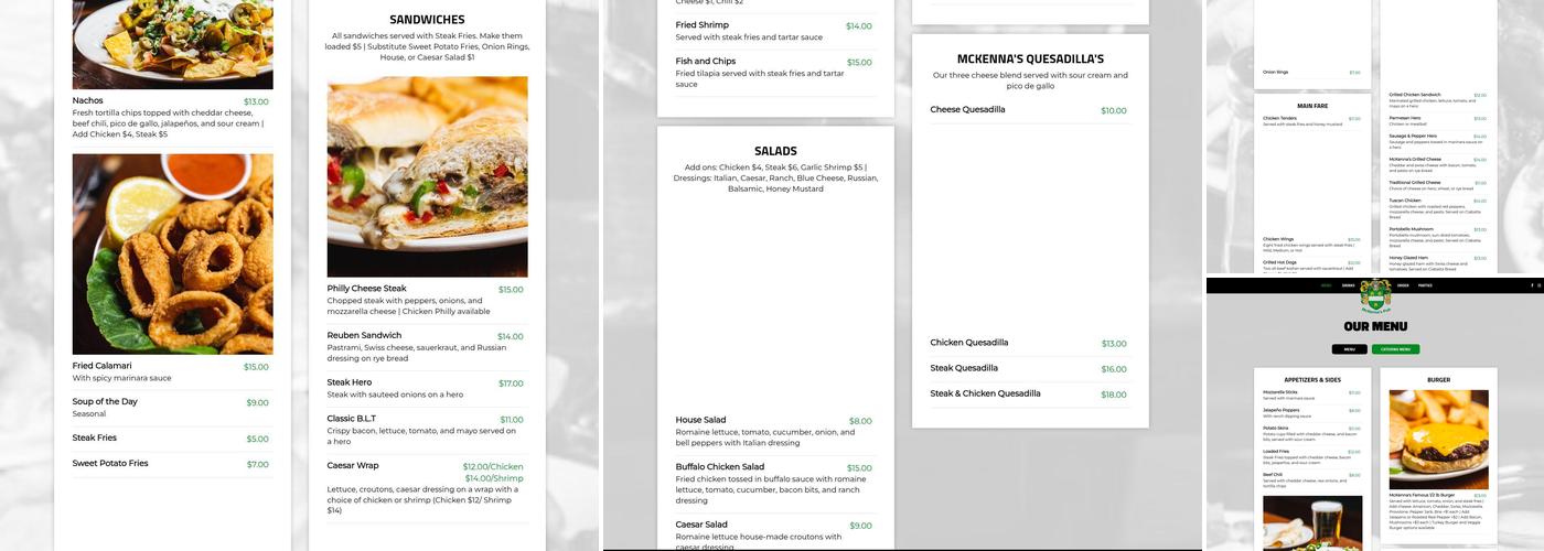 McKenna's Pub Menu