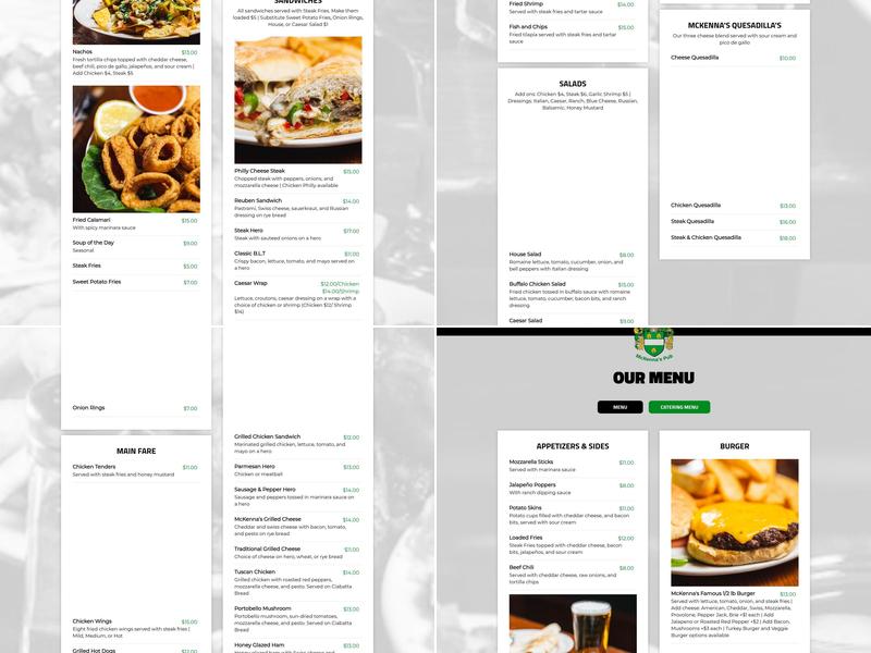 McKenna's Pub Menu