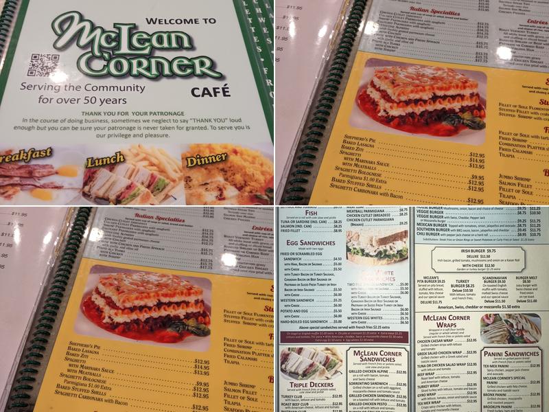 McLean Corner Menu