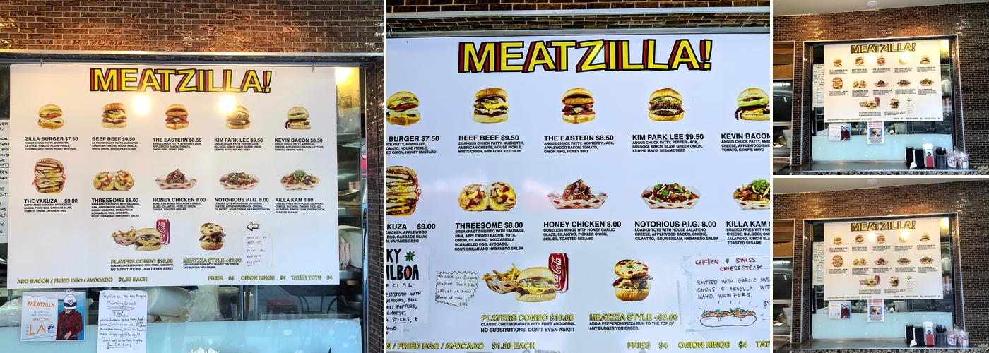 MEATZILLA! Menu