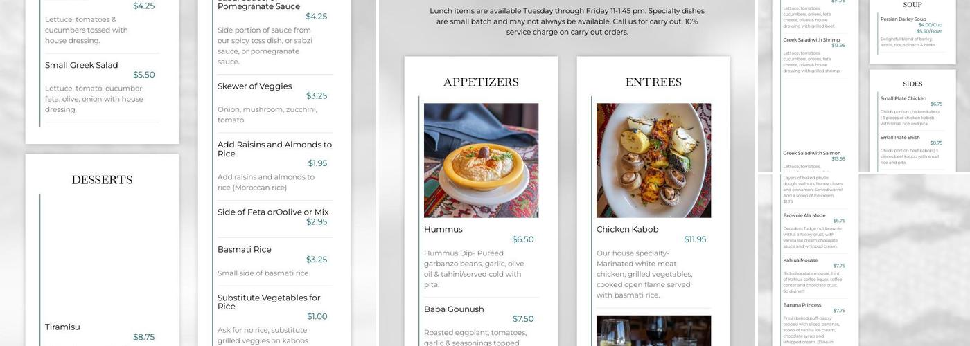 Mediterranean Bistro Menu