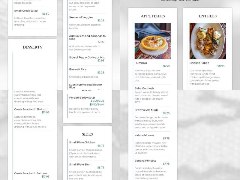 Mediterranean Bistro Menu