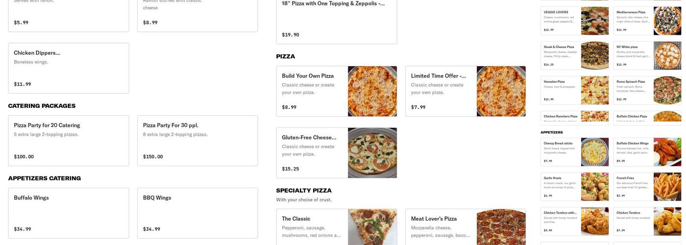 Mega Pizza Menu