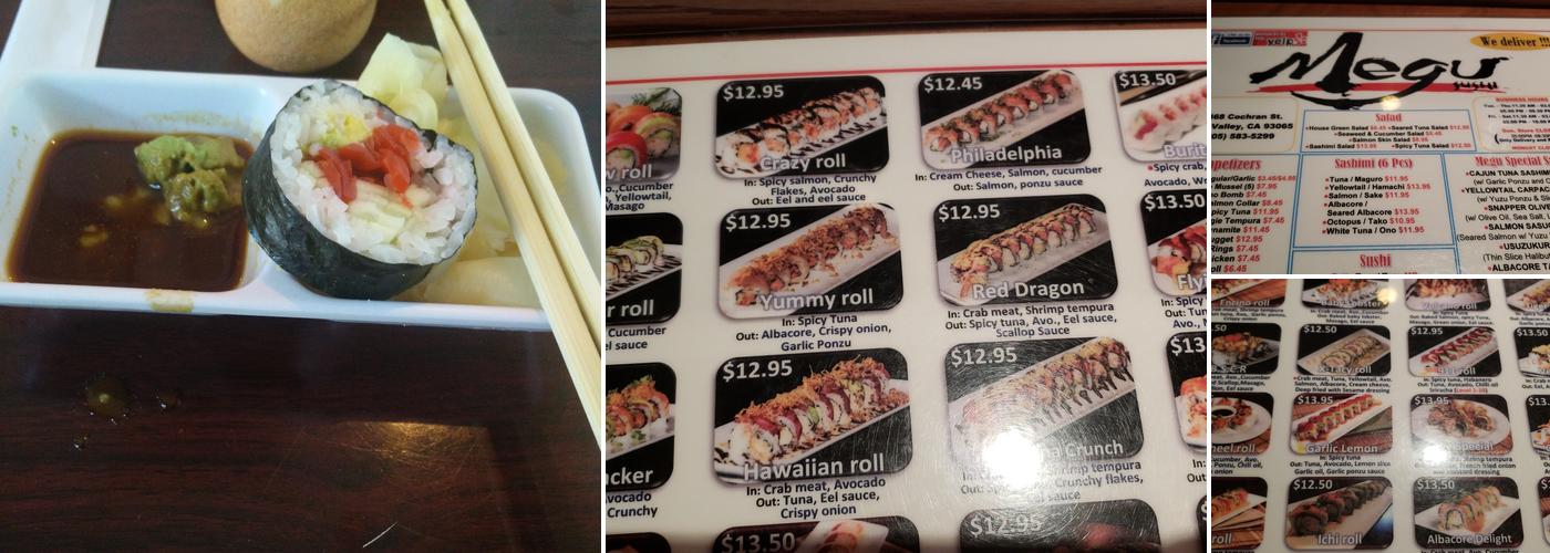Megu Sushi Menu