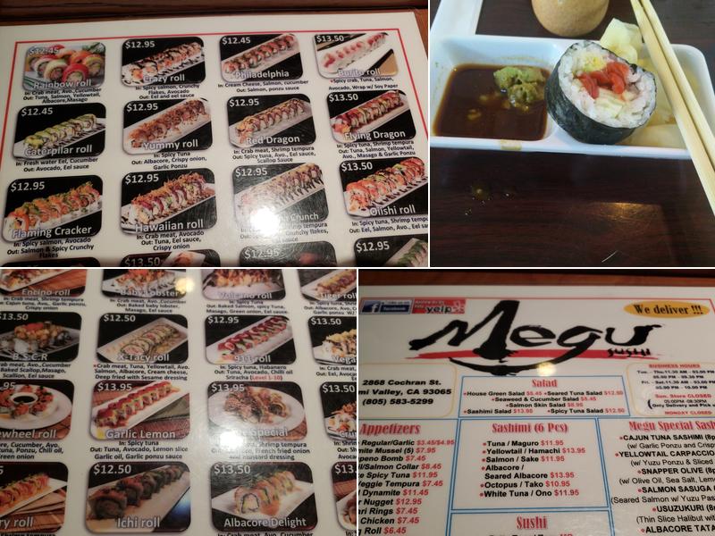 Megu Sushi Menu