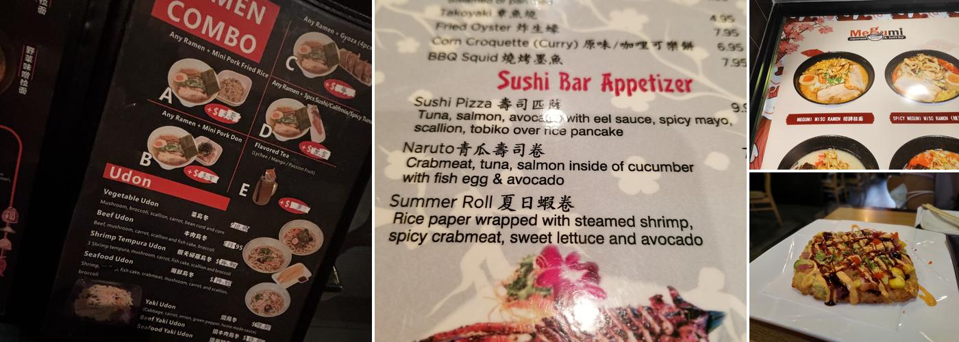Megumi Japanese Ramen & Sushi Bar Menu