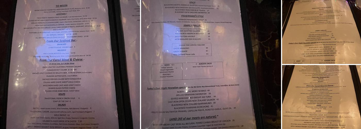Mele Bistro Menu