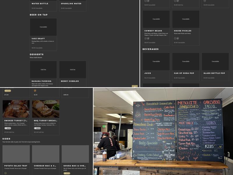 Mesquite and Oak Menu