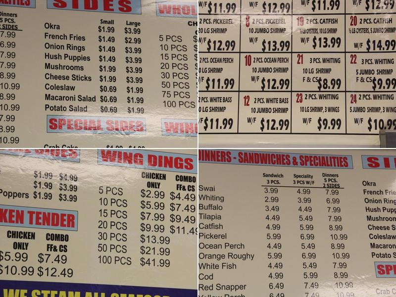 METRO FISH & SEAFOOD Menu