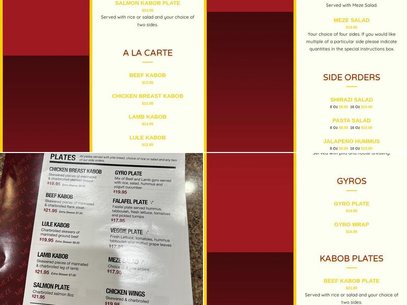 MEZE Menu