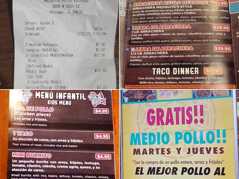 Mezquite Pollo Express Menu