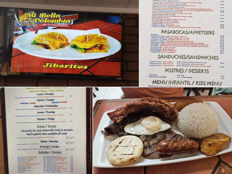 Bella Colombia Restaurant Menu