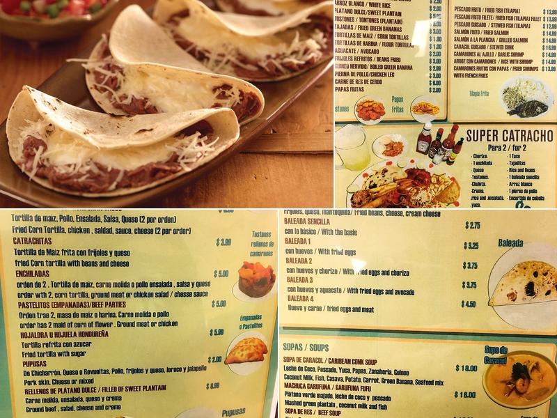 Mi Bella Honduras RESTAURANT. Menu