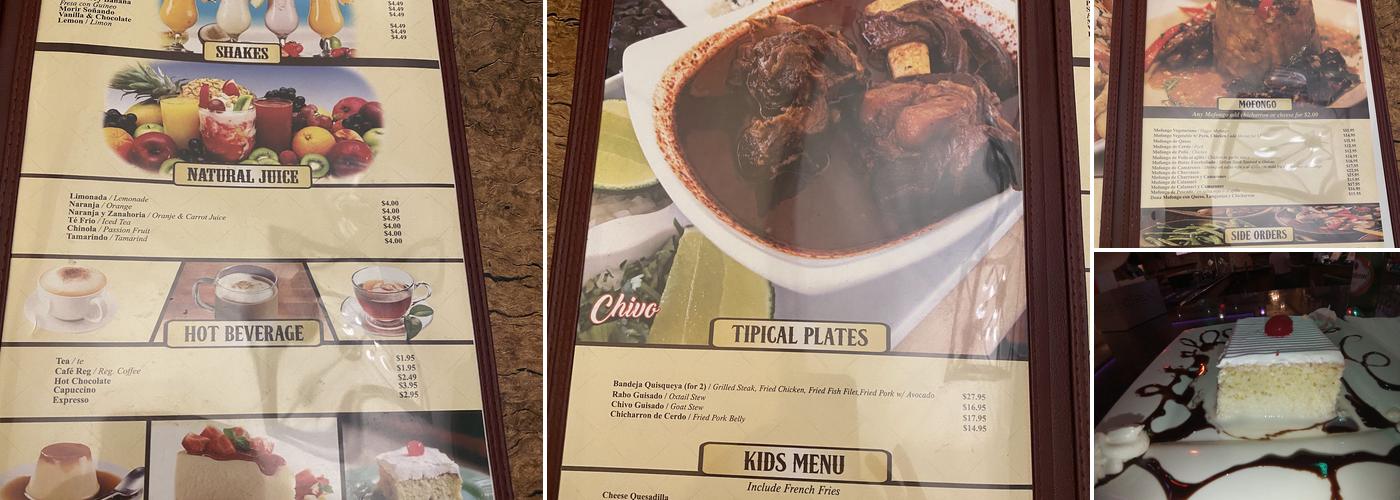 Mi Casa Dominican Restaurant and Bar Menu