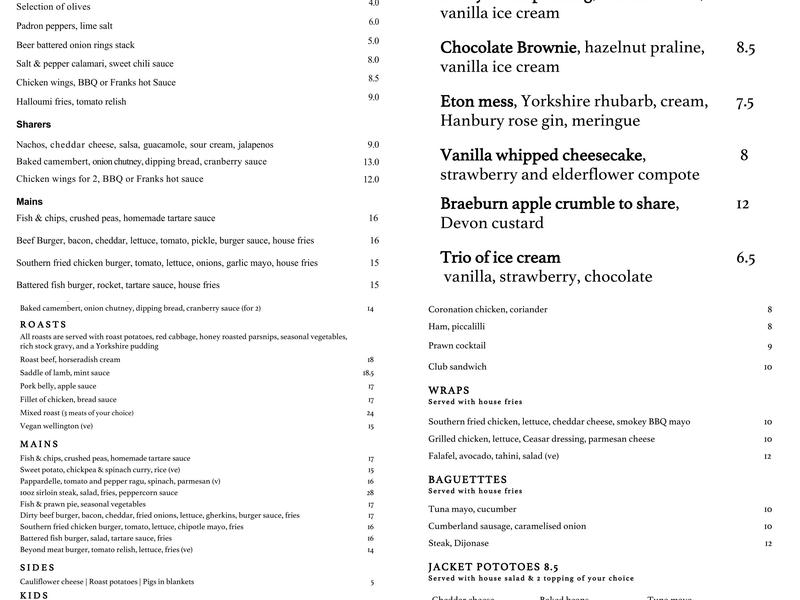 Orange Tree Pub & Dining Menu