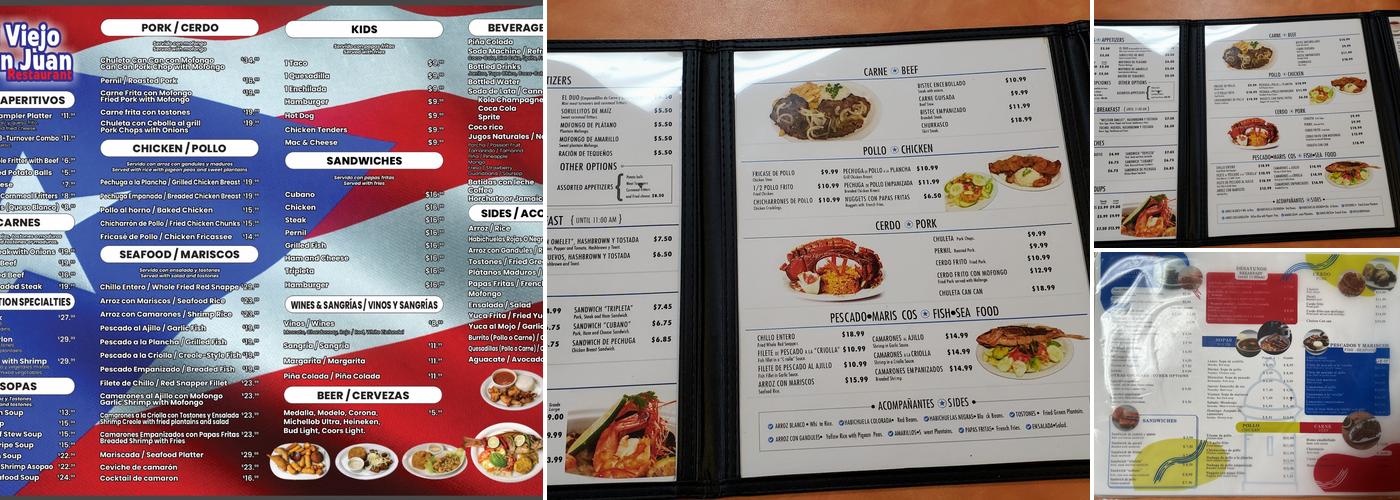Mi Viejo San Juan Restaurant Menu