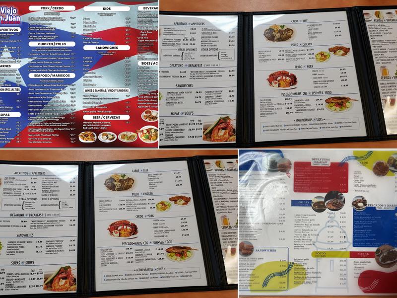 Mi Viejo San Juan Restaurant Menu